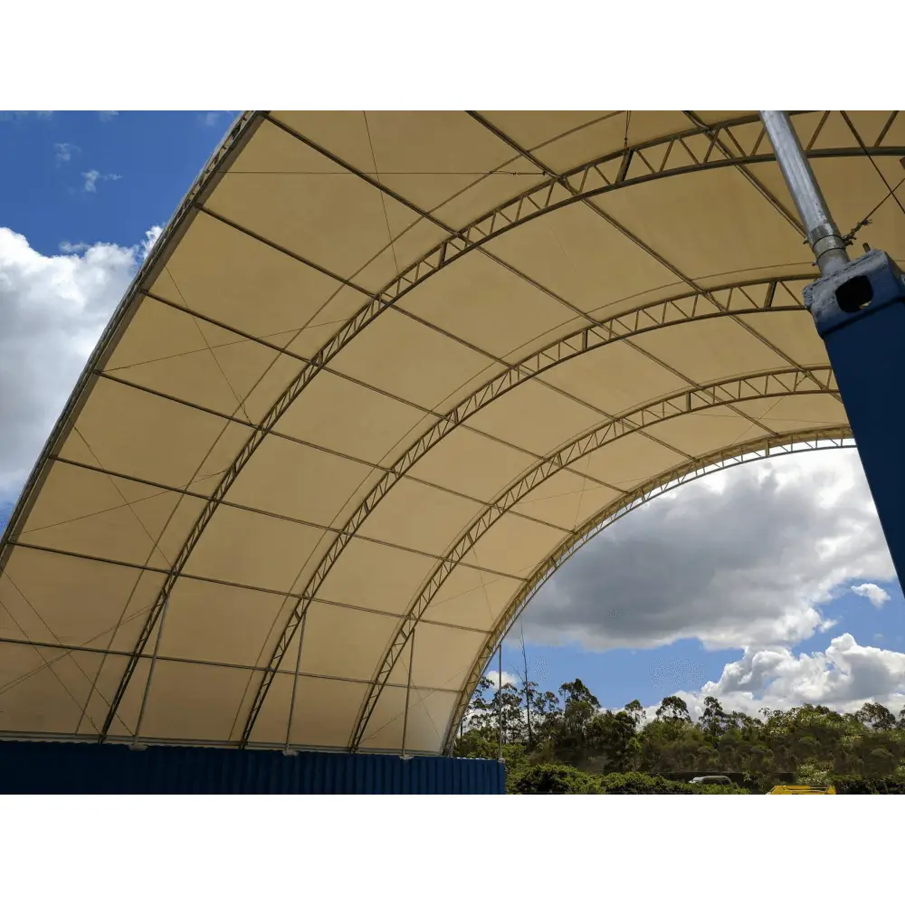 40'x40'x15' Double Truss Shipping Container Canopy Shelter, Outside by Chery Industrial