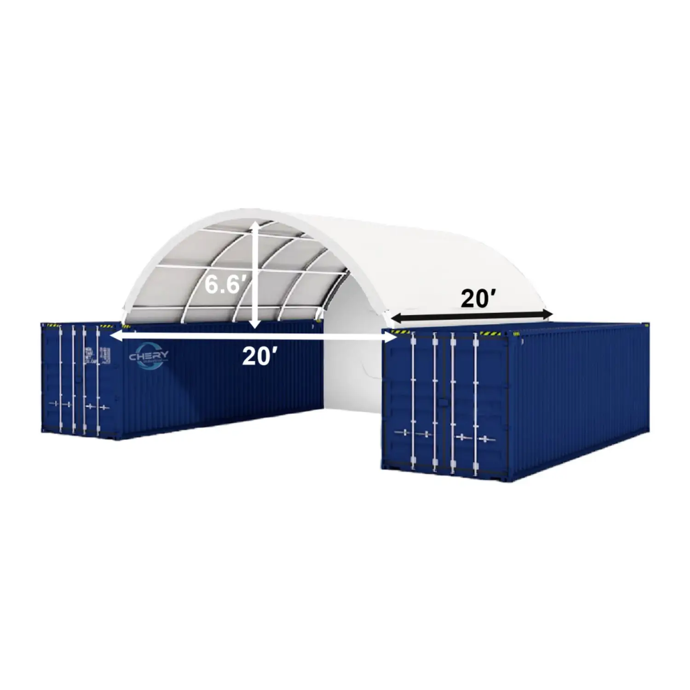 20x20 ft Container Shelter with Closed Back Panel by Chery Industrial