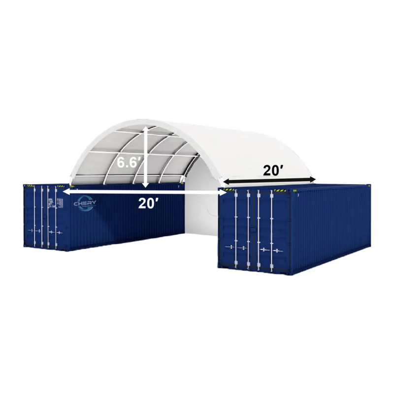 20x20 ft Container Shelter with Closed Back Panel by Chery Industrial