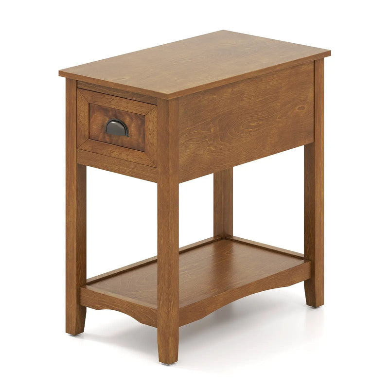 Contemporary Chair Side End Table Compact Table with Drawer Nightstand by DirectDeals