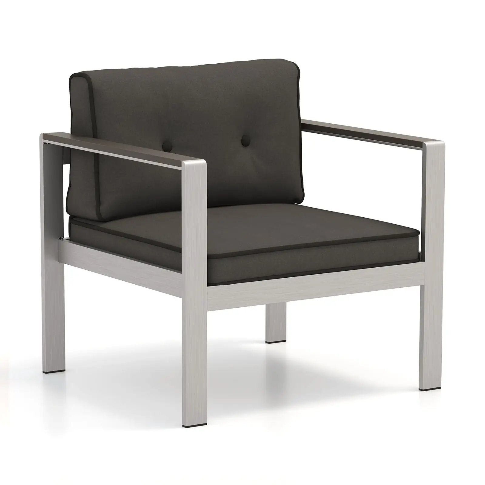 Contemporary Sofa Chair with WPC Armrests and Back Cushions-Gray by DirectDeals