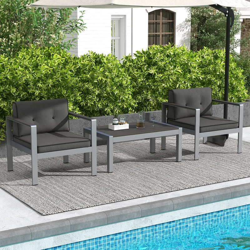 Contemporary Sofa Chair with WPC Armrests and Back Cushions-Gray by DirectDeals