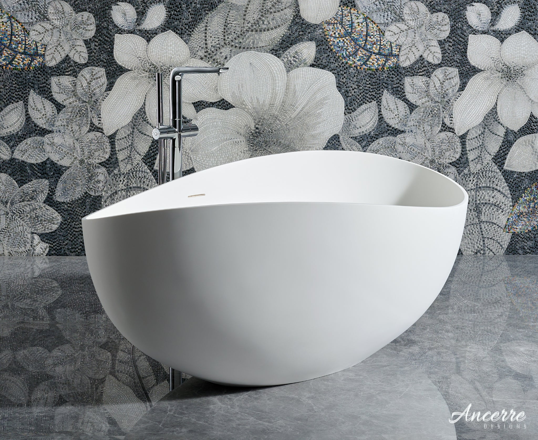 Contoure Freestanding Solid Surface Bathtub by Ancerre Designs