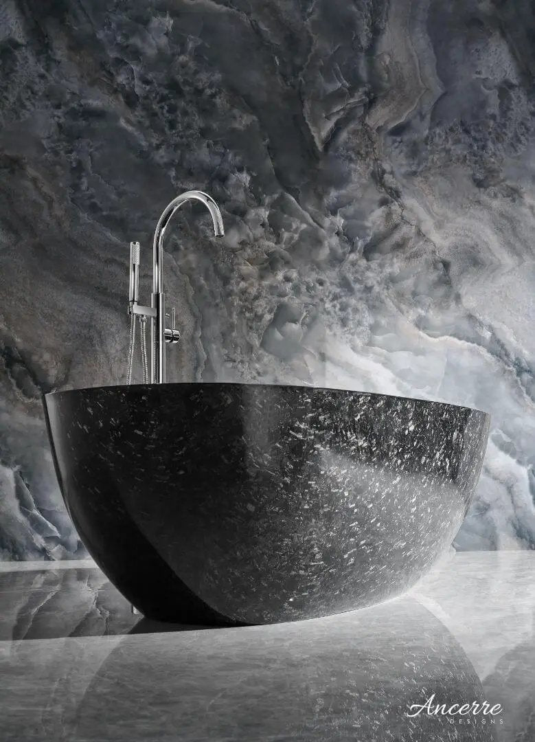 Anjuna 67" Freestanding Forged Carbon Fiber Bathtub by Ancerre Designs