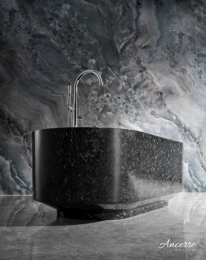 Odessa 67" Freestanding Forged Carbon Fiber Bathtub by Ancerre Designs