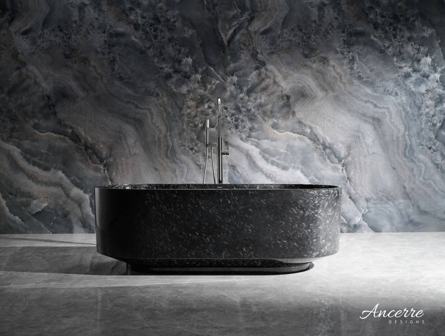 Odessa 67" Freestanding Forged Carbon Fiber Bathtub by Ancerre Designs