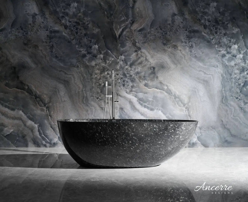 Anjuna 67" Freestanding Forged Carbon Fiber Bathtub by Ancerre Designs