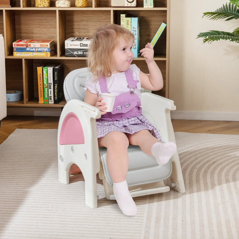 Convertible Baby High Chair with Double-layer Tray and Adjustable Backrest by DirectDeals