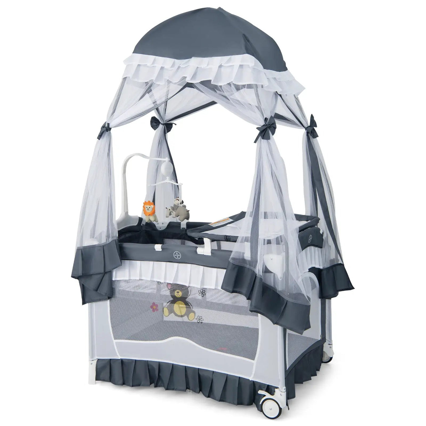 Convertible Bassinet with Removable Changing Table and Detachable Mesh Net by DirectDeals