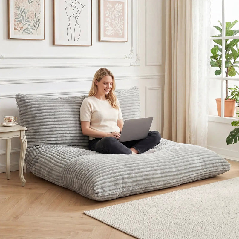 Convertible Bean Bag Floor Sofa with Washable Corduroy Cover by DirectDeals
