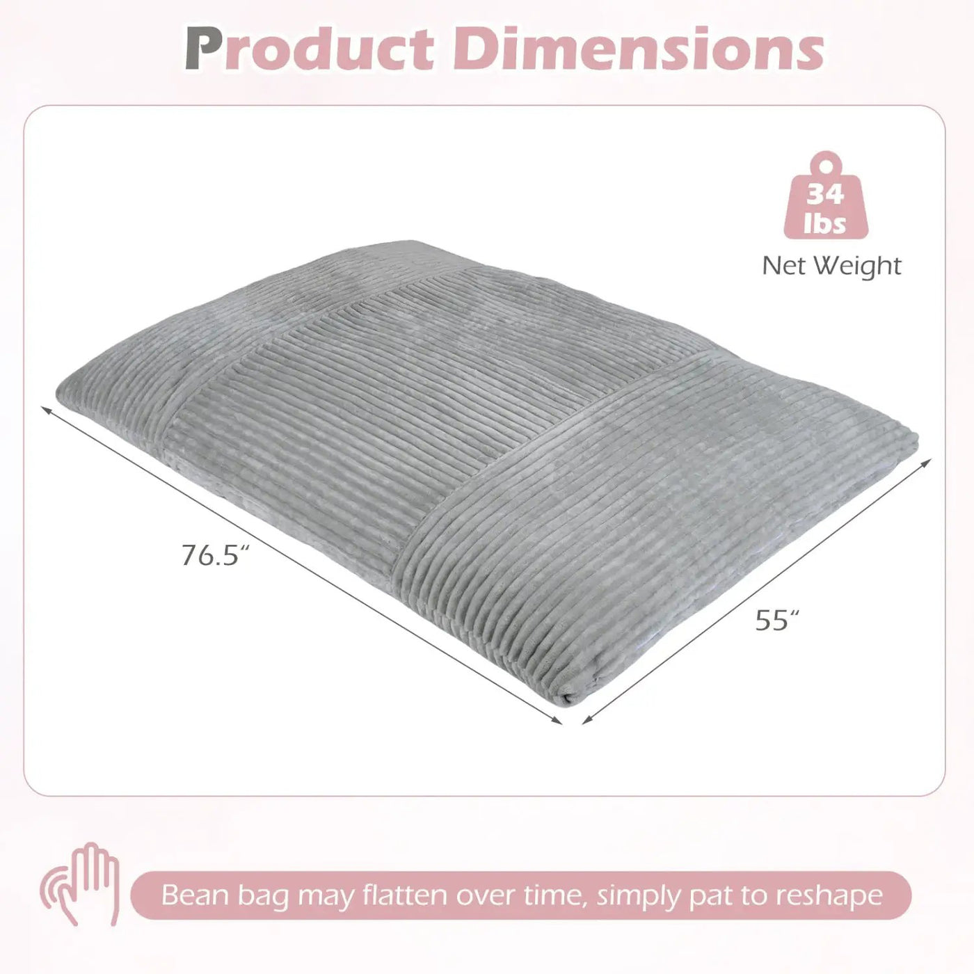 Convertible Bean Bag Floor Sofa with Washable Corduroy Cover by DirectDeals