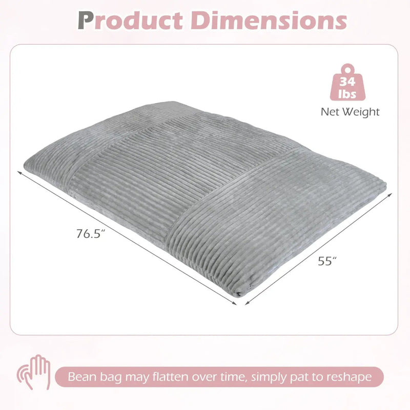 Convertible Bean Bag Floor Sofa with Washable Corduroy Cover by DirectDeals