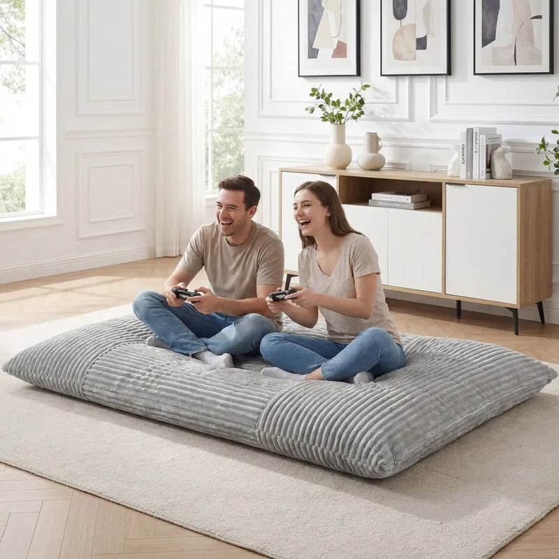 Convertible Bean Bag Floor Sofa with Washable Corduroy Cover by DirectDeals