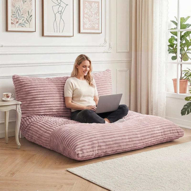 Convertible Bean Bag Floor Sofa with Washable Corduroy Cover by DirectDeals