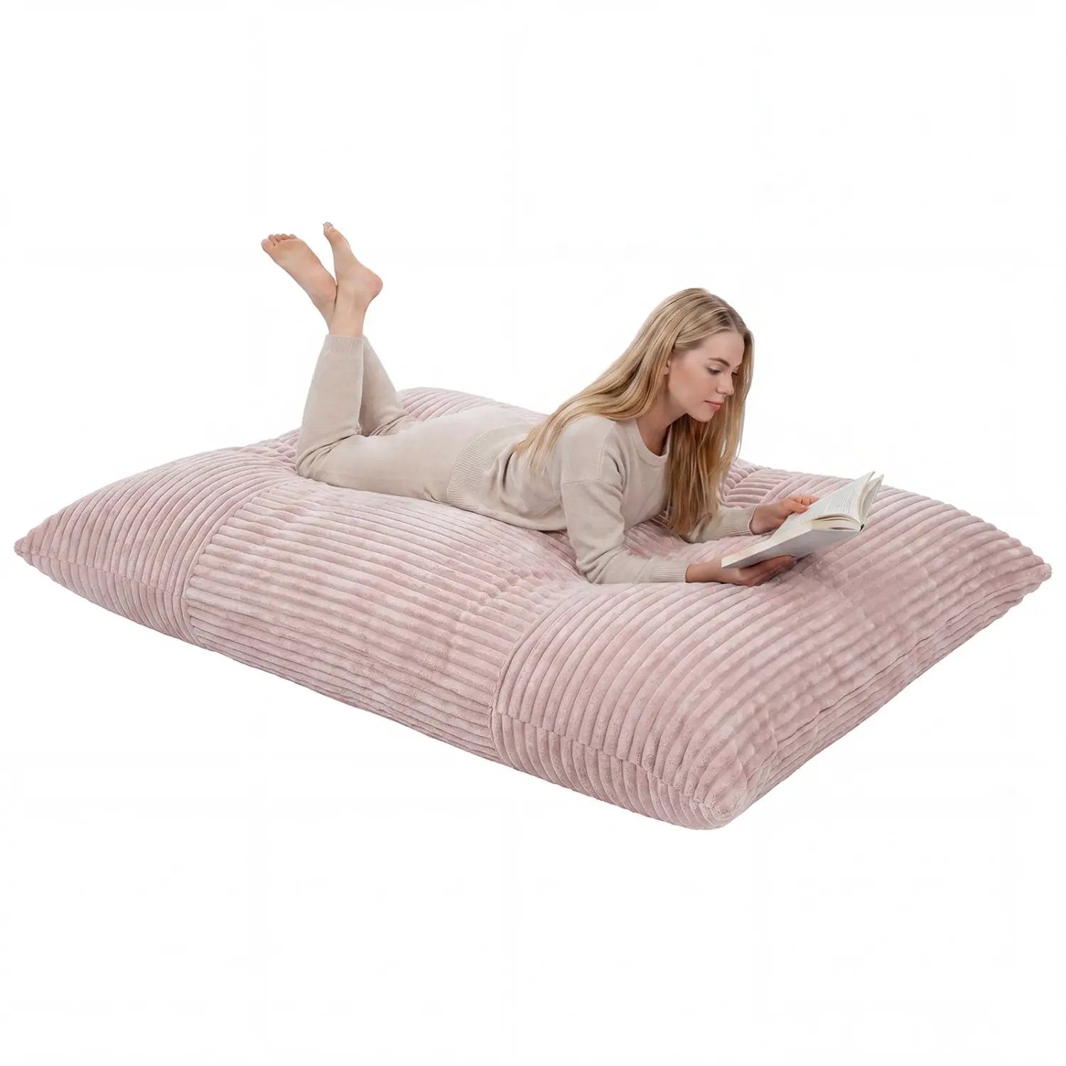 Convertible Bean Bag Floor Sofa with Washable Corduroy Cover by DirectDeals