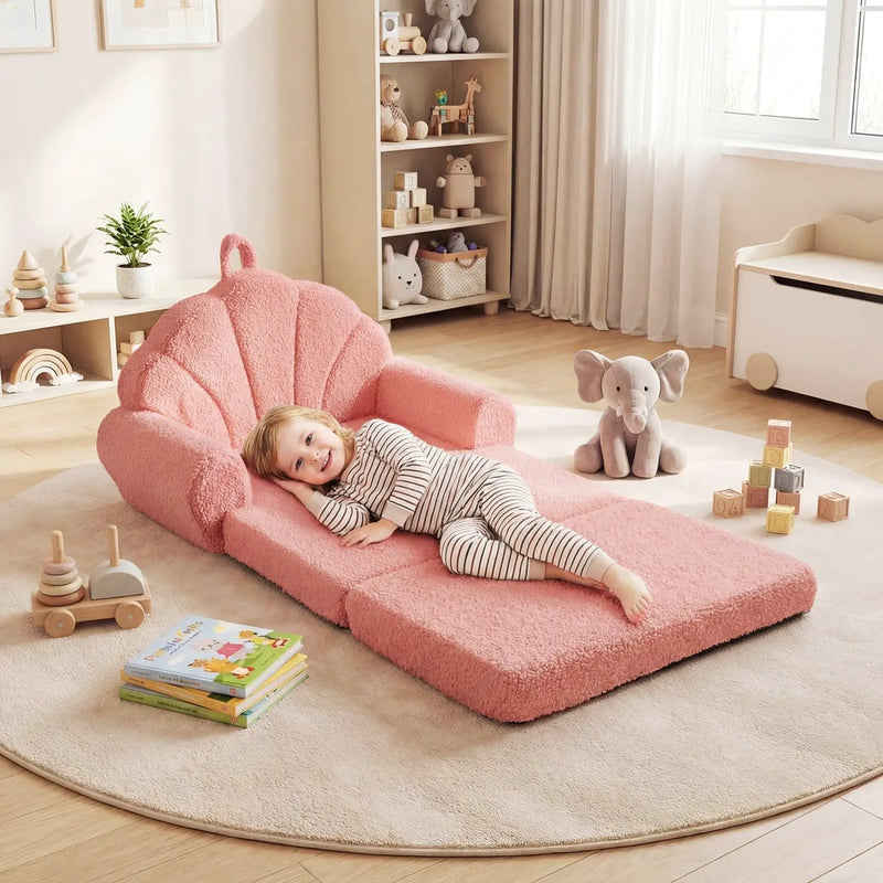 Convertible Kids Sofa 2-in-1 Fold out Toddler Couch Chair by DirectDeals