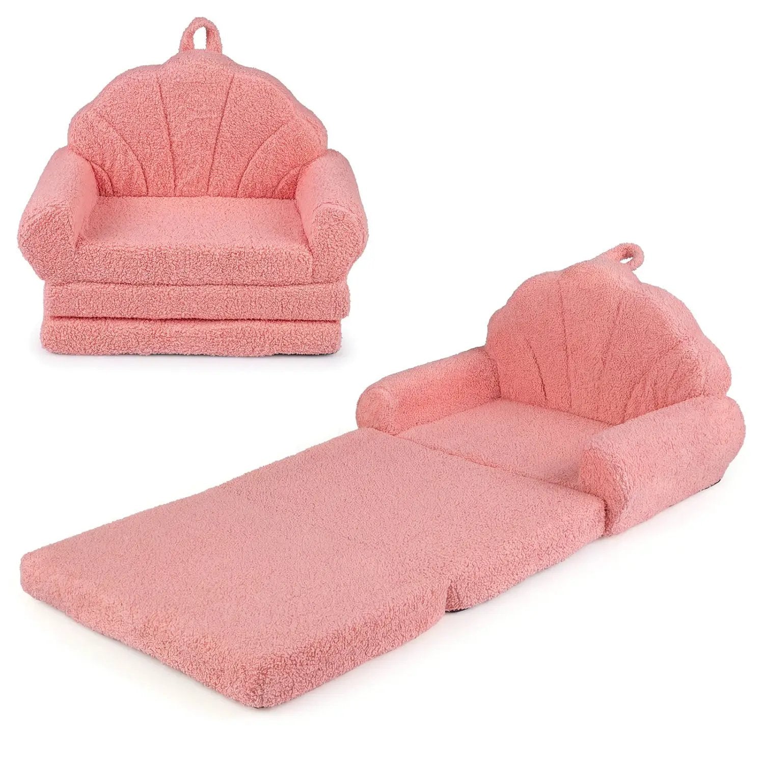 Convertible Kids Sofa 2-in-1 Fold out Toddler Couch Chair by DirectDeals