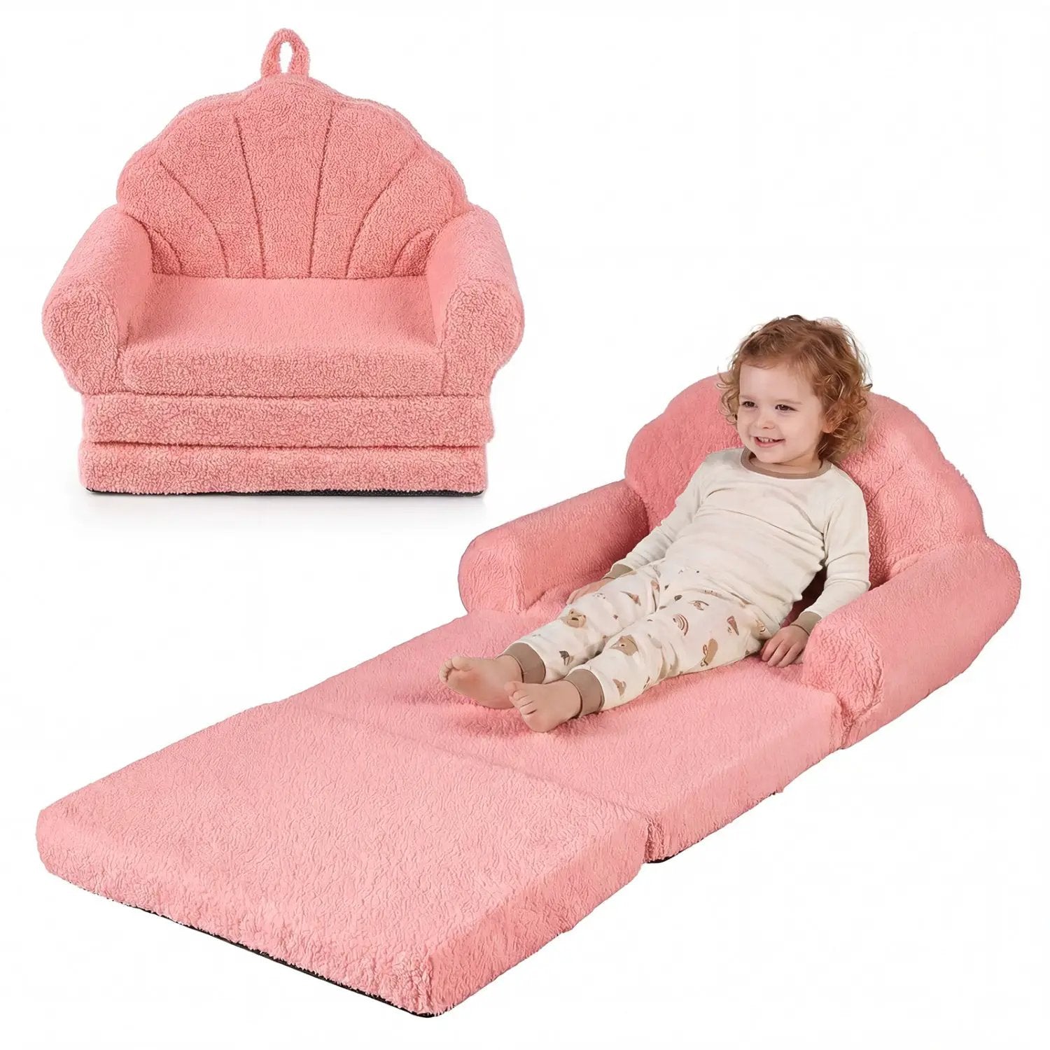 Convertible Kids Sofa 2-in-1 Fold out Toddler Couch Chair by DirectDeals