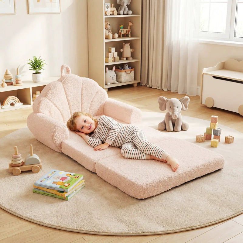 Convertible Kids Sofa 2-in-1 Fold out Toddler Couch Chair by DirectDeals
