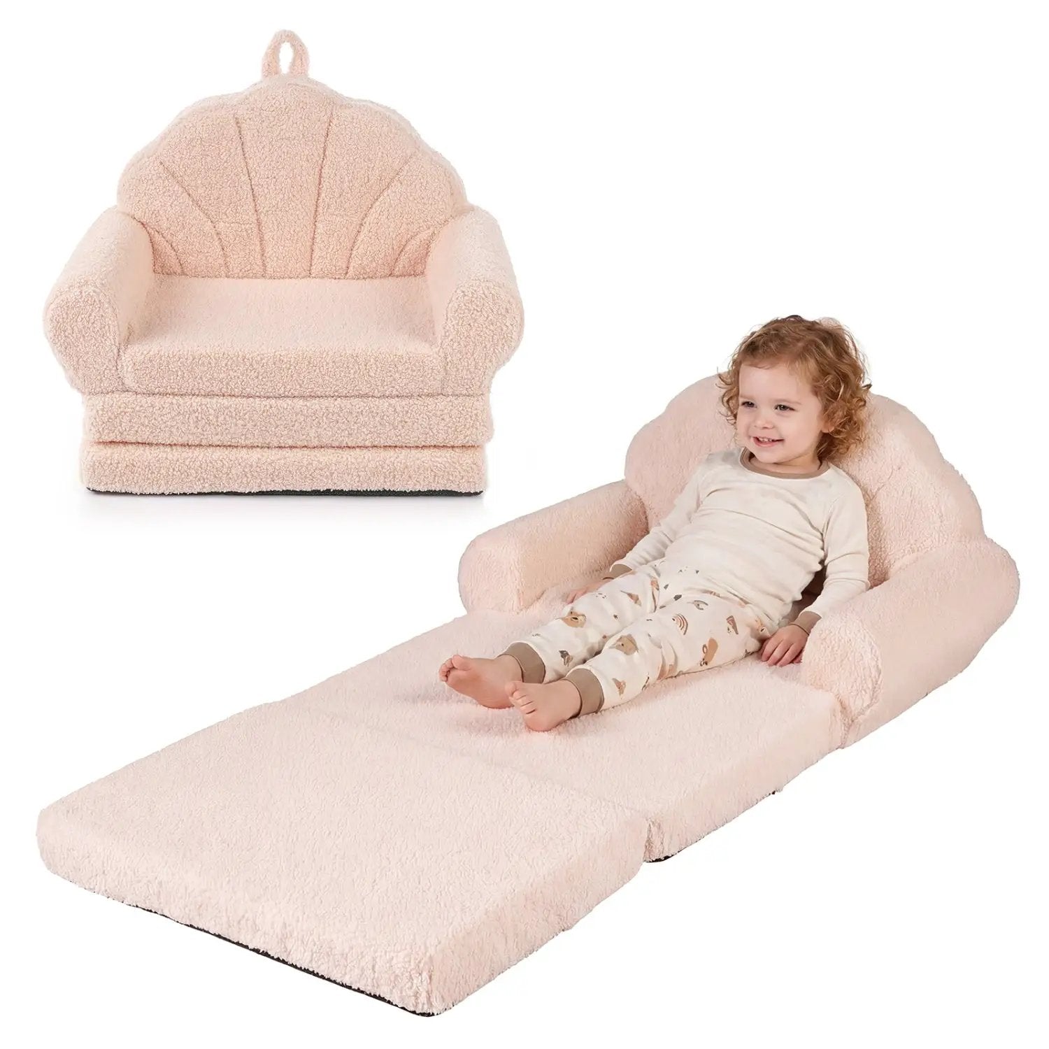 Convertible Kids Sofa 2-in-1 Fold out Toddler Couch Chair by DirectDeals