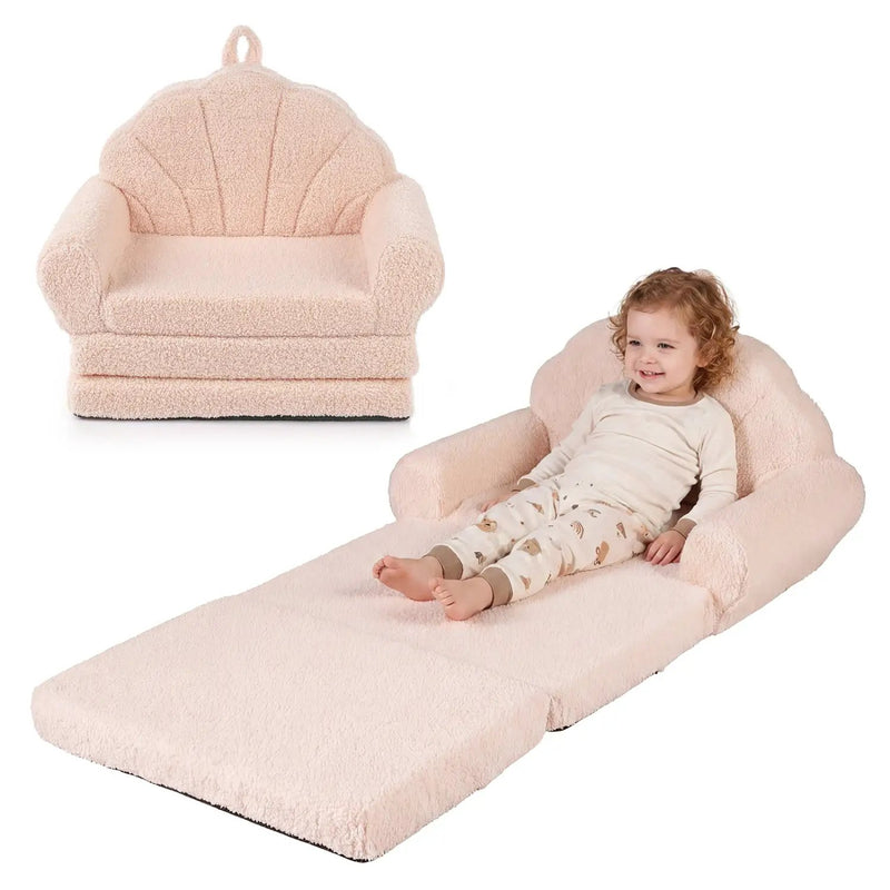 Convertible Kids Sofa 2-in-1 Fold out Toddler Couch Chair by DirectDeals