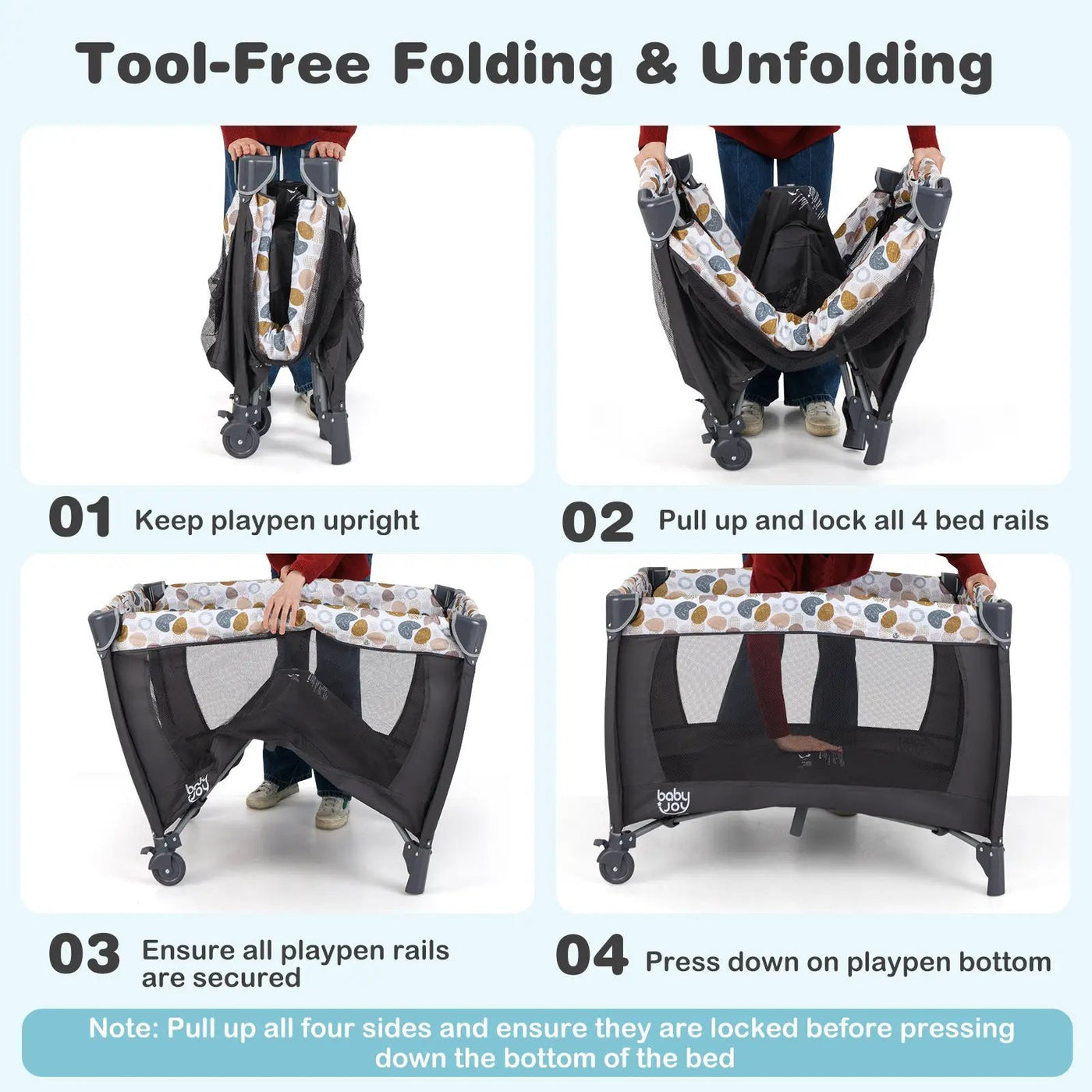 4-in-1 Convertible Portable Baby Playard Newborn Napper with Music and Toys by DirectDeals