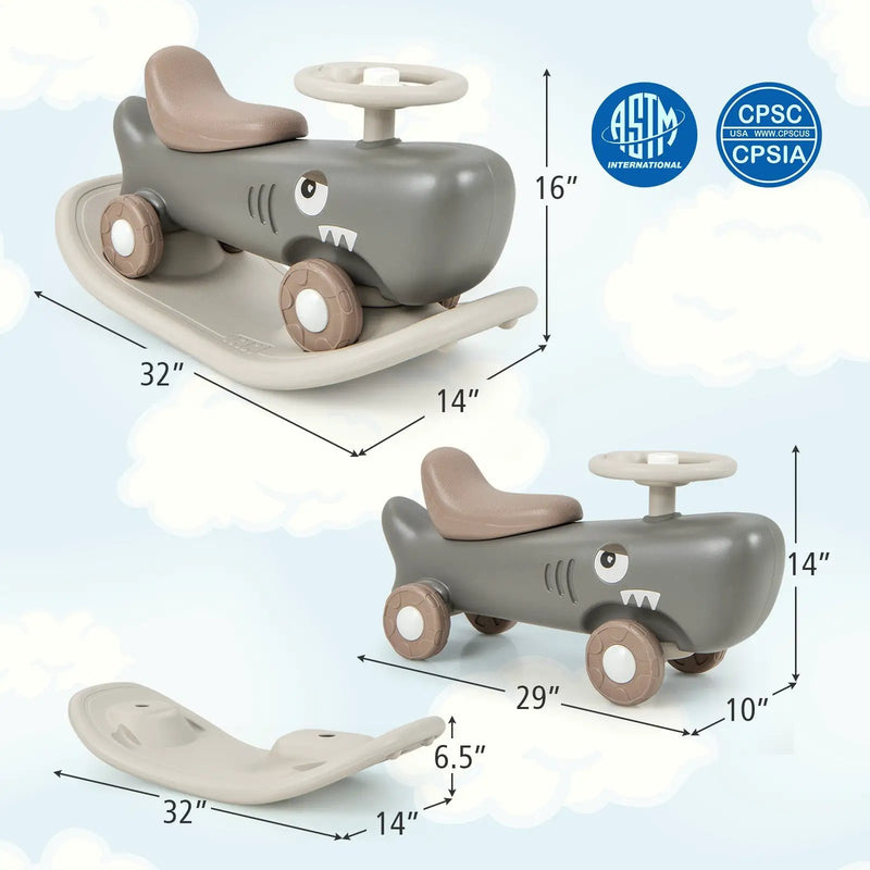 Convertible Rocking Horse and Sliding Car with Detachable Balance Board by DirectDeals
