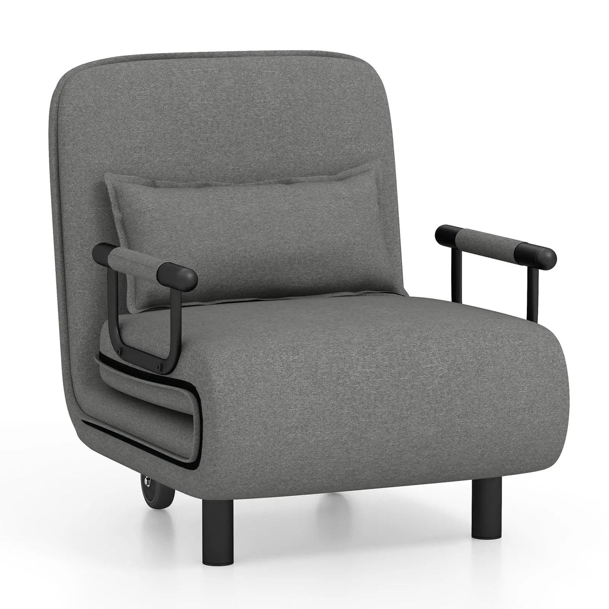 3-in-1 Convertible Sofa Bed with 5-Position Adjustable Backrest and Lumbar Pillow by DirectDeals