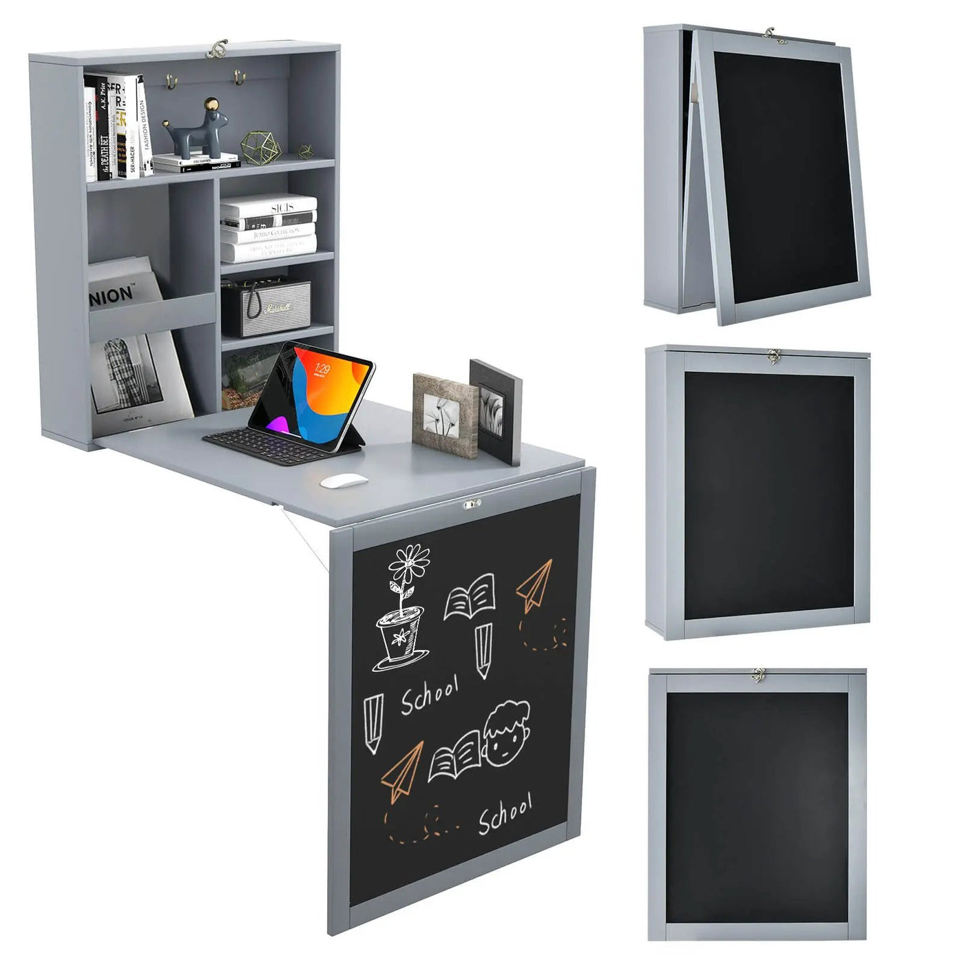 Convertible Wall Mounted Table with A Chalkboard by DirectDeals