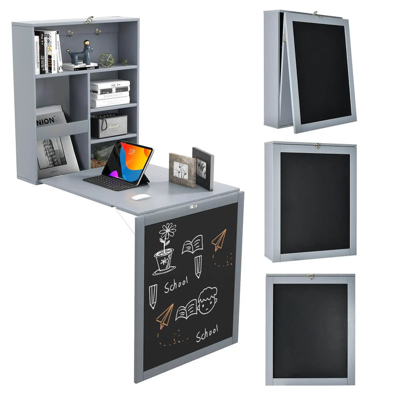Convertible Wall Mounted Table with A Chalkboard by DirectDeals