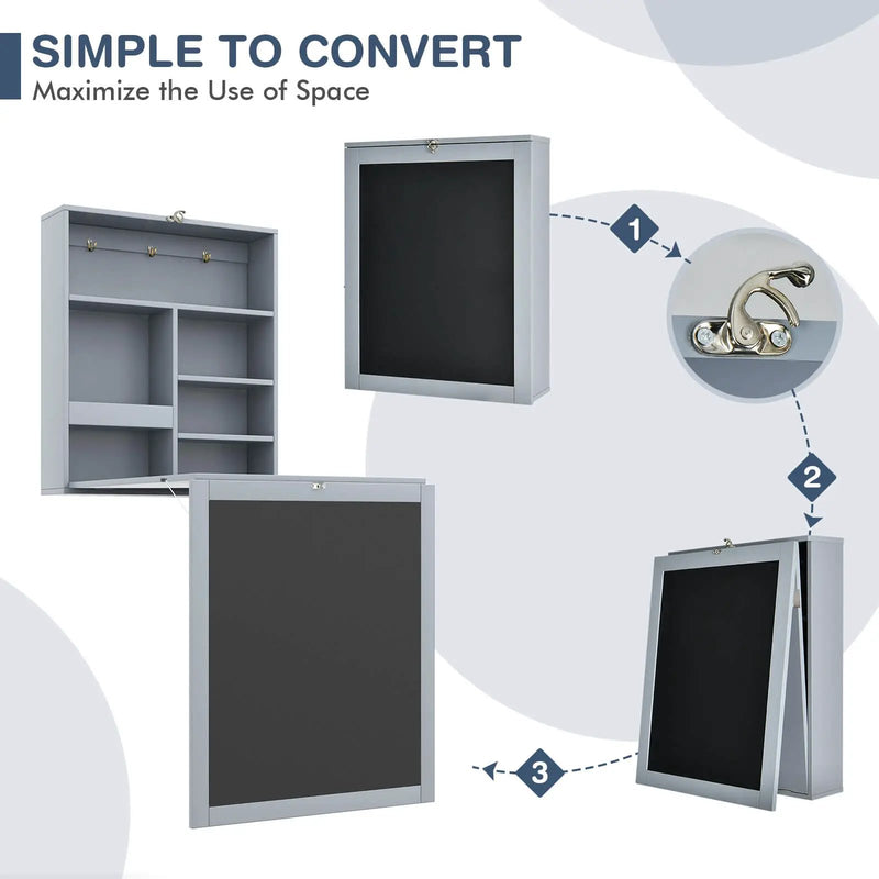Convertible Wall Mounted Table with A Chalkboard by DirectDeals