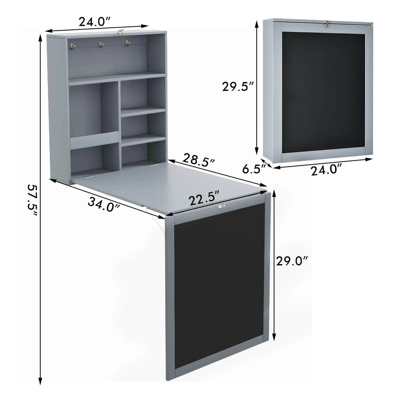 Convertible Wall Mounted Table with A Chalkboard by DirectDeals