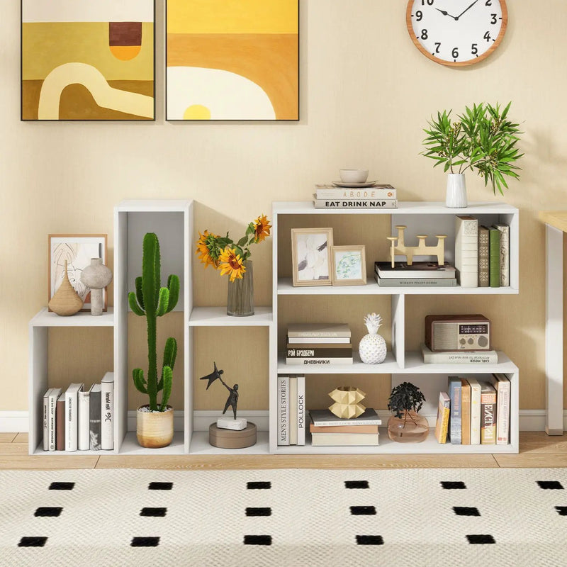 Convex Bookshelf with 3 Open Shelves and Anti-Tip Device by DirectDeals