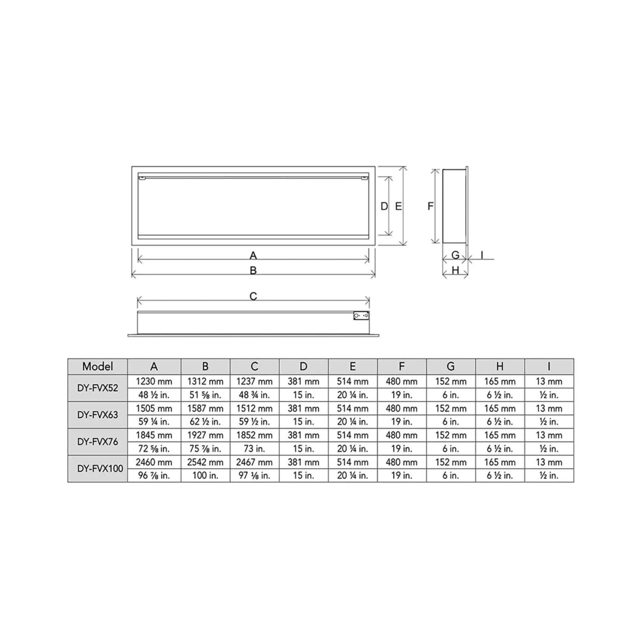 Dynasty Tempo 63-Inch Virtual Linear Electric Fireplace With Multifunction Remote Control [DY-FVX63] (SAK20385) by SAKSBY WHOLESALE
