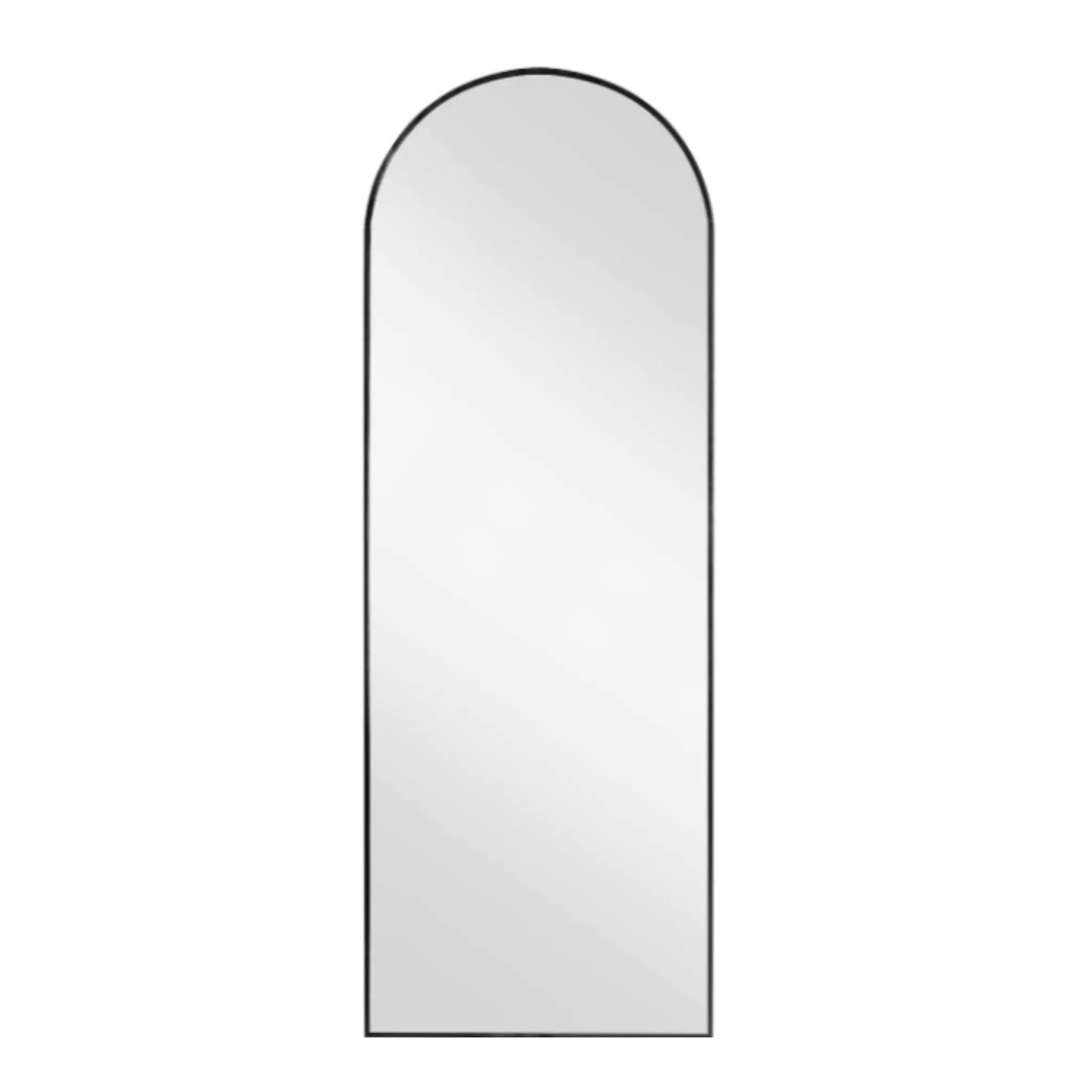 Zeek 64"x24" Black Metal Arched Wall Mirror, Thin Edge Full Length, Deep Set Mirror MB6424 by ZEEK