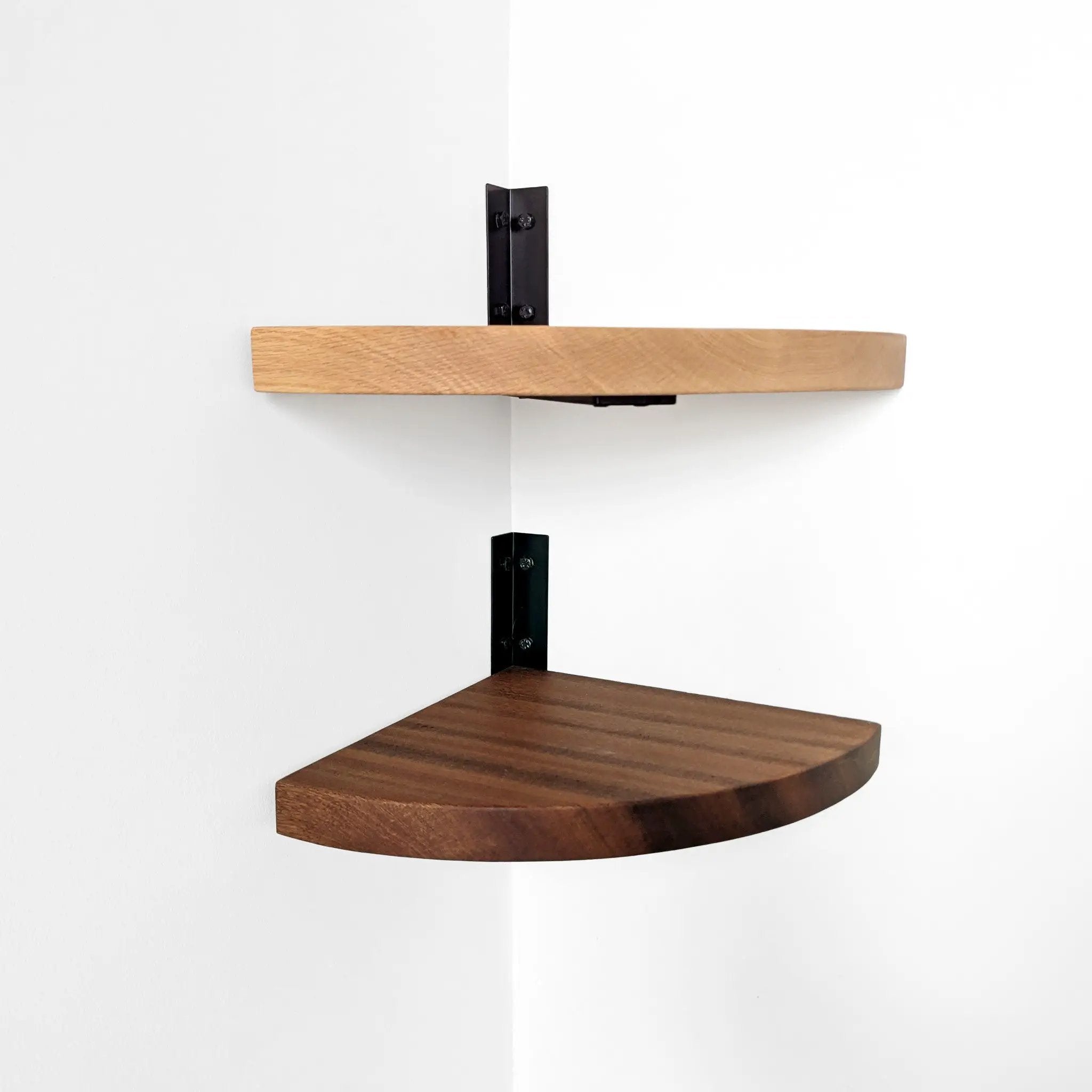 Corner Shelf with Visible Bracket by NookWoodworking