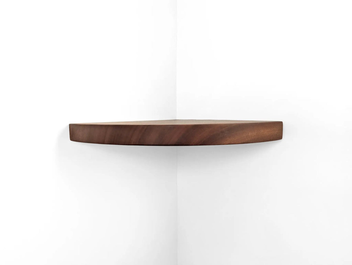 Floating Corner Shelf with Cord Hole in Mahogany by NookWoodworking