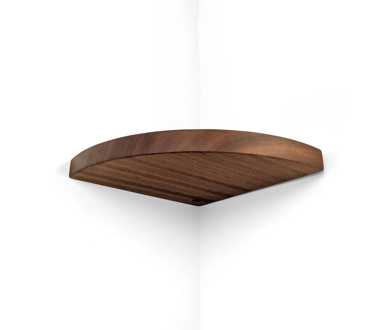 Floating Corner Shelf with Cord Hole in Oak by NookWoodworking