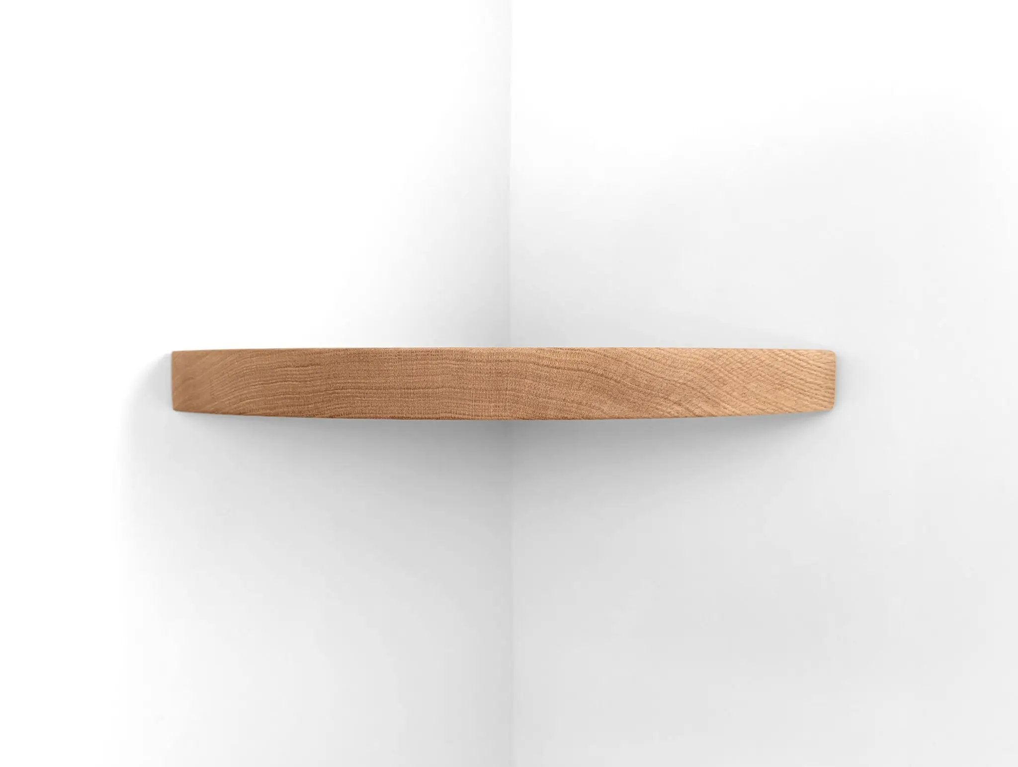 Floating Corner Shelf with Cord Hole in Mahogany by NookWoodworking