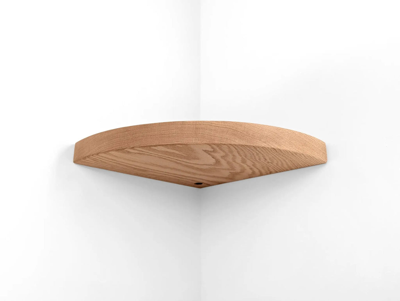 Floating Corner Shelf with Cord Hole in Oak by NookWoodworking