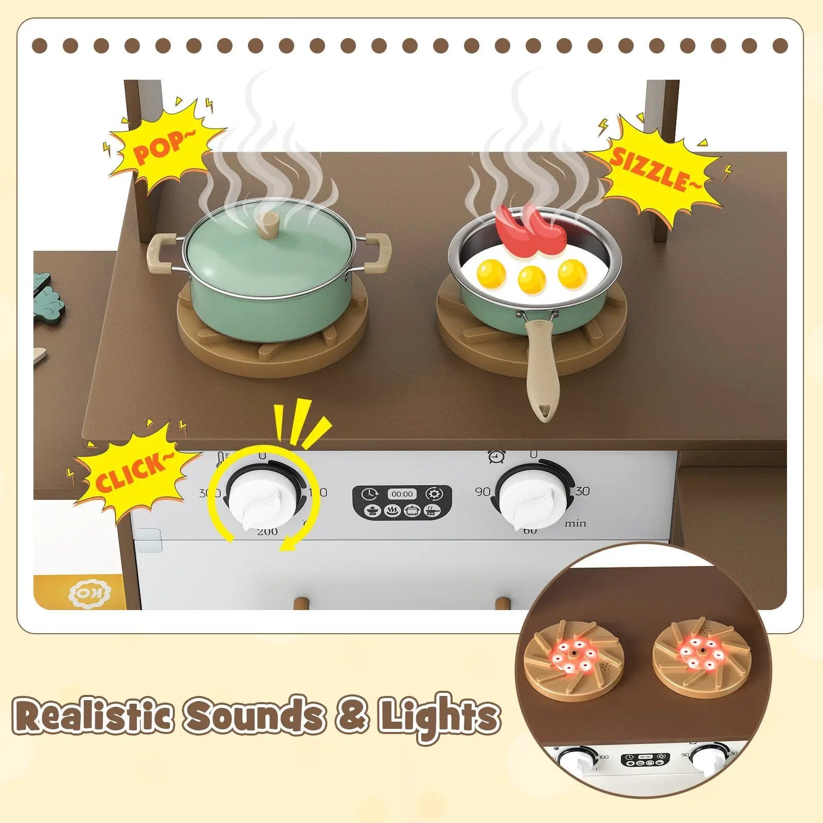 Corner Kitchen with Lights and Sounds for Kids Ages 3+ by DirectDeals