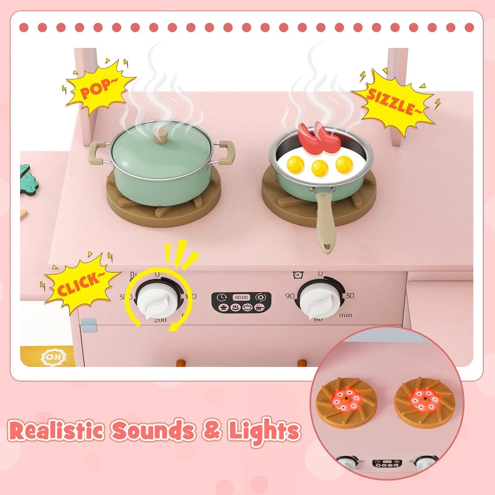 Corner Kitchen with Lights and Sounds for Kids Ages 3+ by DirectDeals