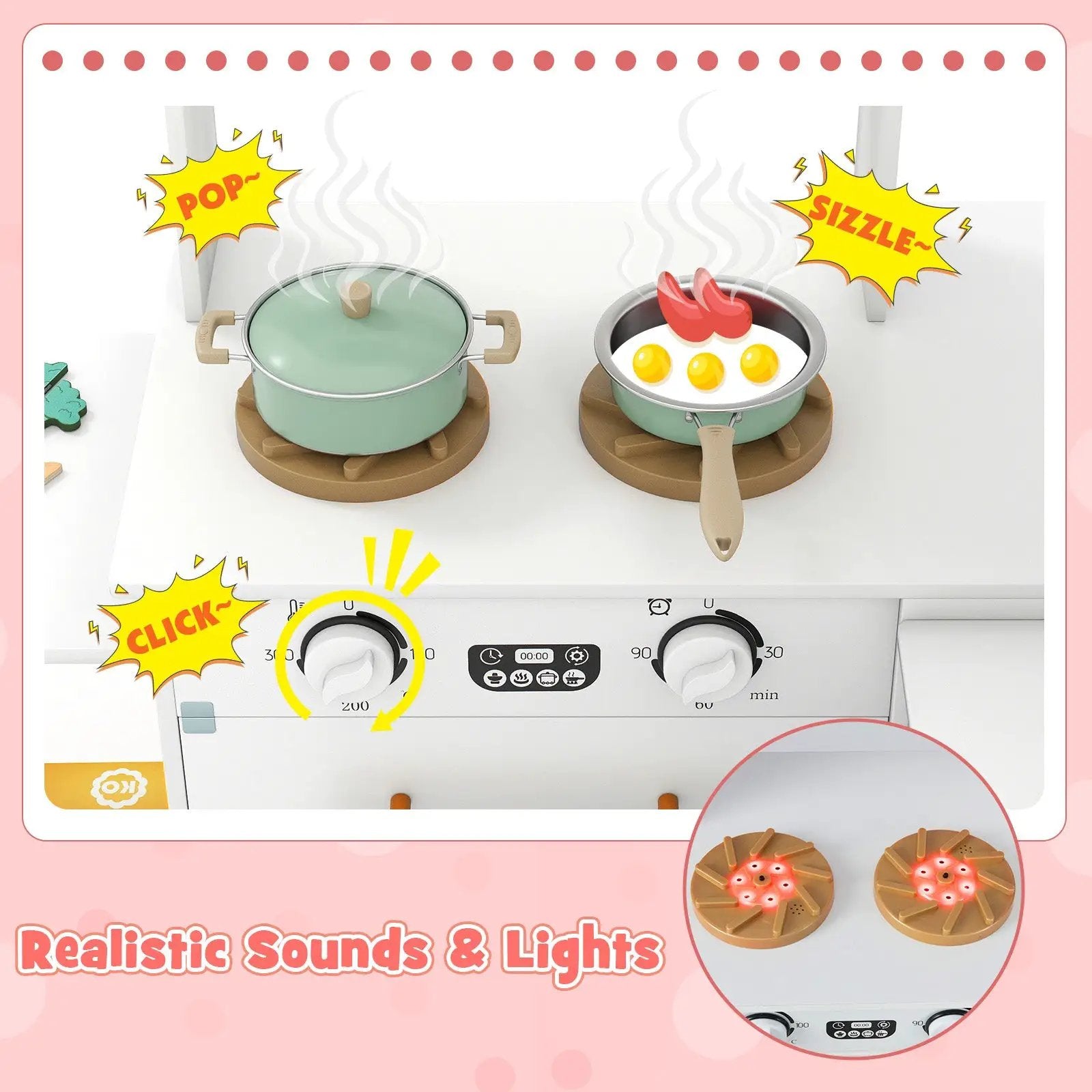 Corner Kitchen with Lights and Sounds for Kids Ages 3+ by DirectDeals