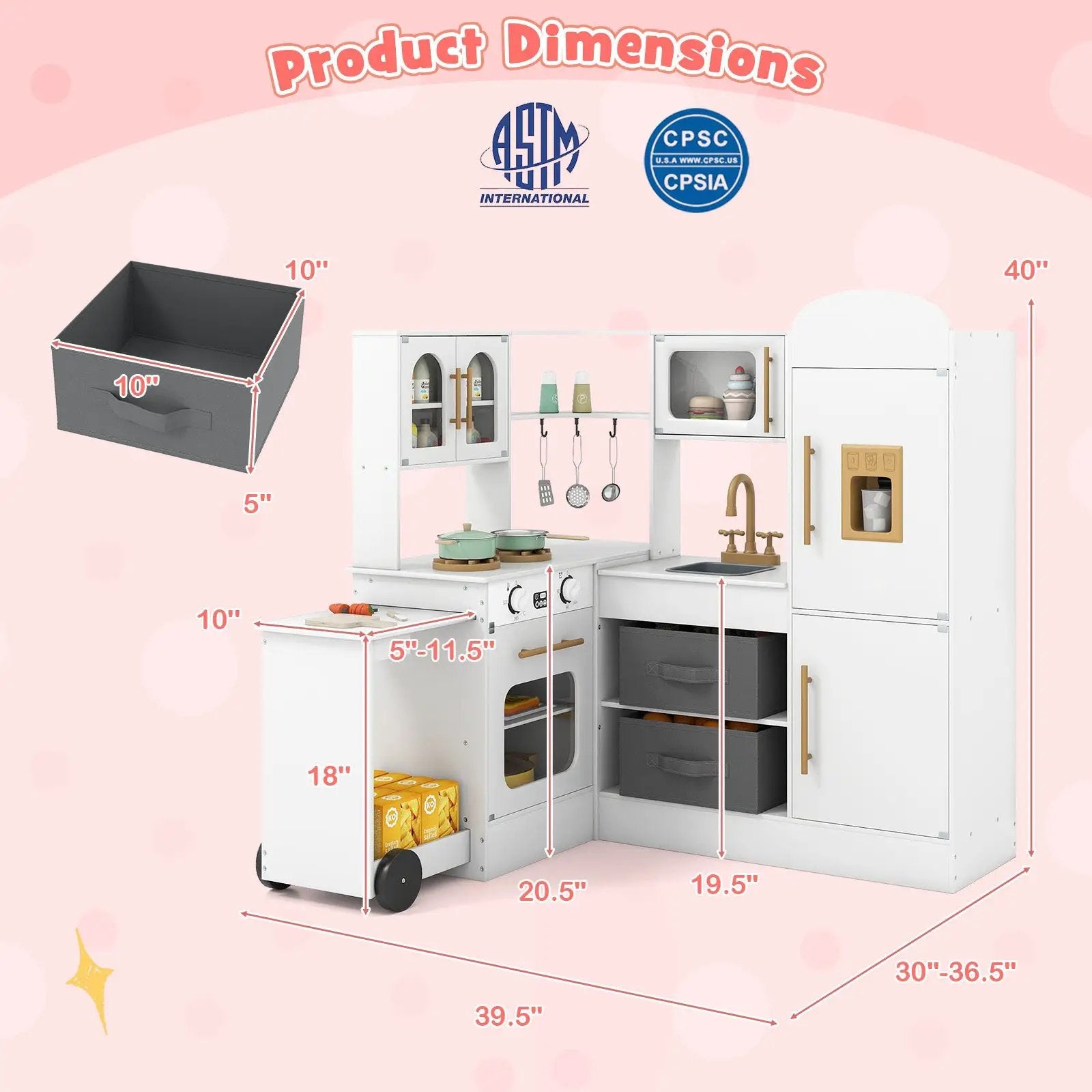 Corner Kitchen with Lights and Sounds for Kids Ages 3+ by DirectDeals