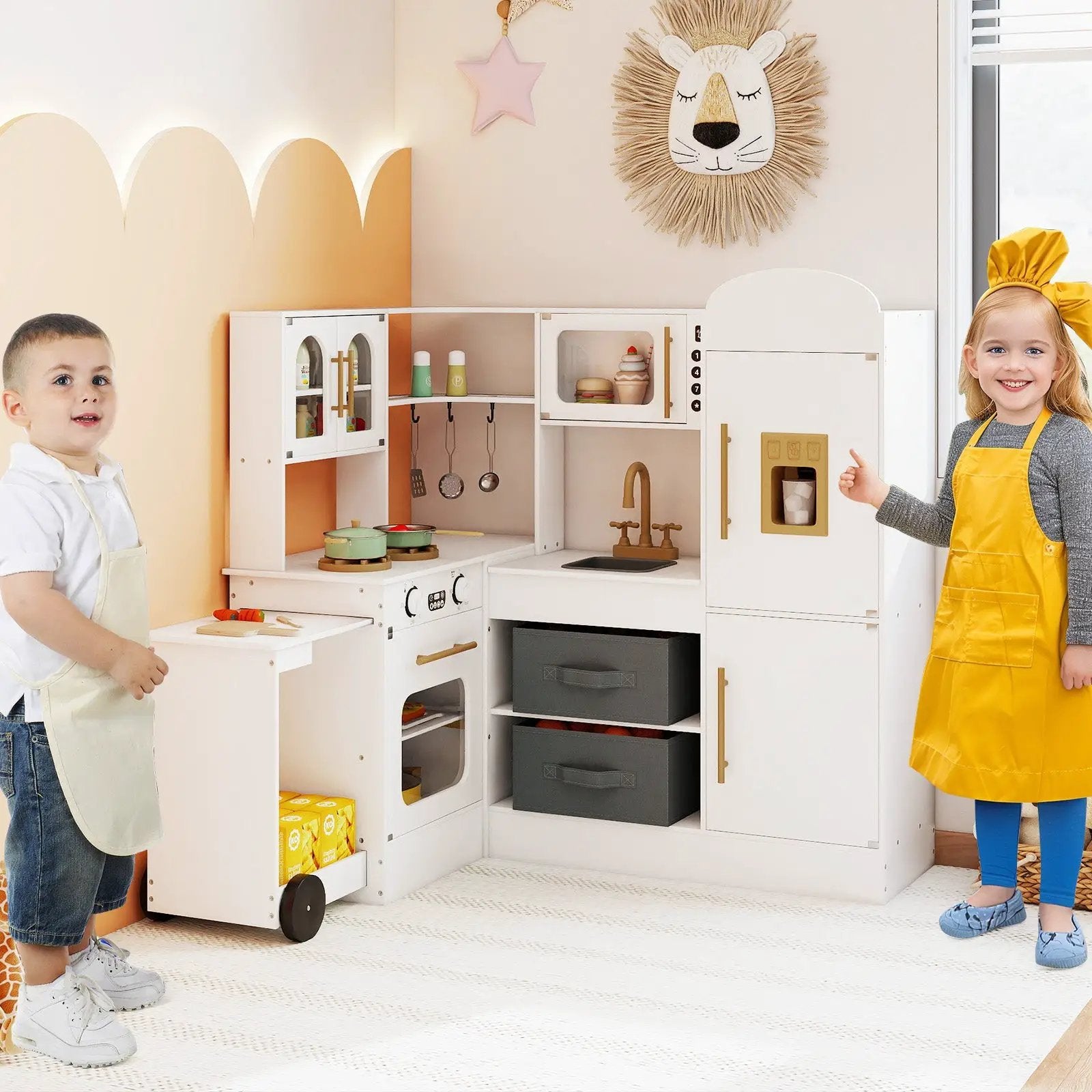 Corner Kitchen with Lights and Sounds for Kids Ages 3+ by DirectDeals
