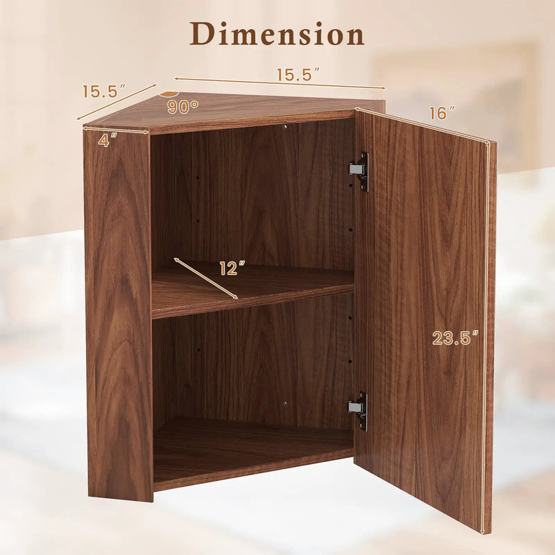 Corner Medicine Cabinet with Mirror with Open Mirror Door and Adjustable Shelf by DirectDeals