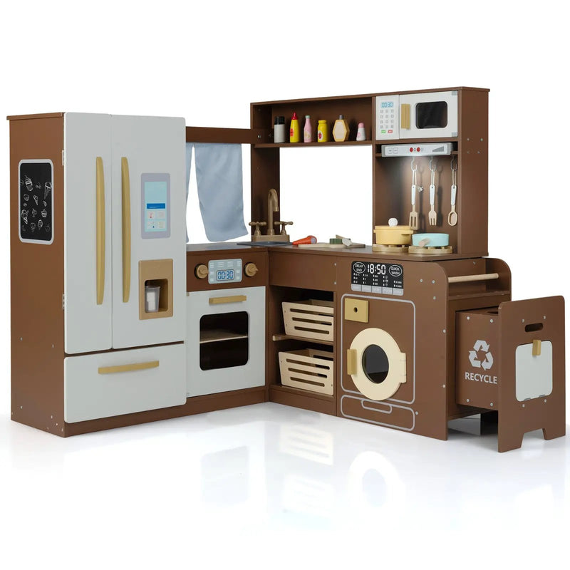 Corner Play Kitchen with Lights and Sounds for Ages 3+ by DirectDeals