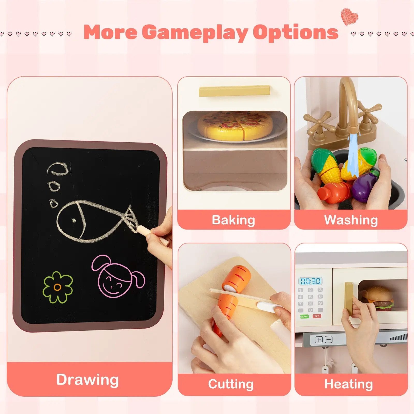 Corner Play Kitchen with Lights and Sounds for Ages 3+ by DirectDeals