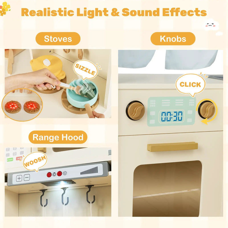 Corner Play Kitchen with Lights and Sounds for Ages 3+ by DirectDeals
