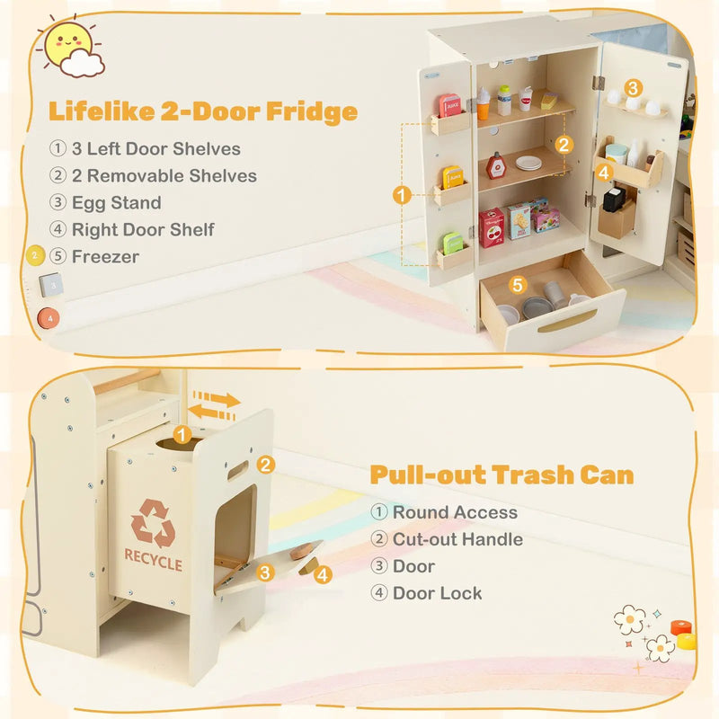 Corner Play Kitchen with Lights and Sounds for Ages 3+ by DirectDeals